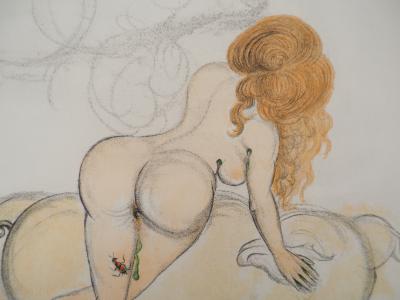Salvador Dali : Casanova, La femme et le cochon aux truffes, Gravure originale signée 2