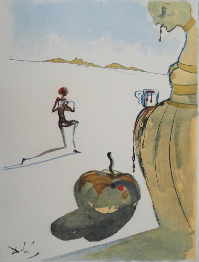 Salvador Dali: Casanova, Die Frau mit der Tasse Schokolade, Original signierter Kupferstich 2