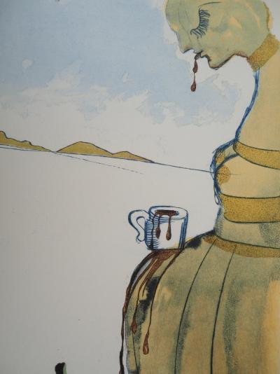 Salvador Dali: Casanova, Die Frau mit der Tasse Schokolade, Original signierter Kupferstich 2