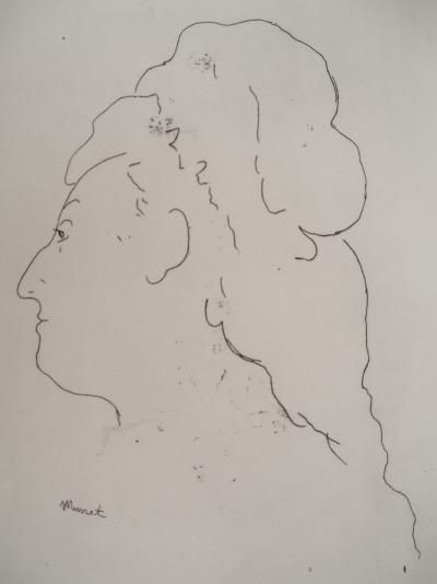 Edouard MANET : La peintre Eva Gonzales, Héliogravure signée 2
