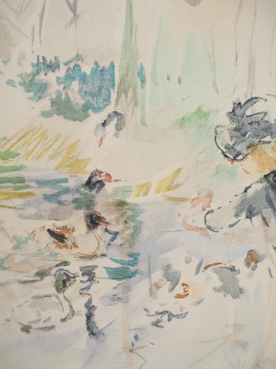 Berthe MORISOT : Petite fille nourrissant des canards, Lithographie signée 2