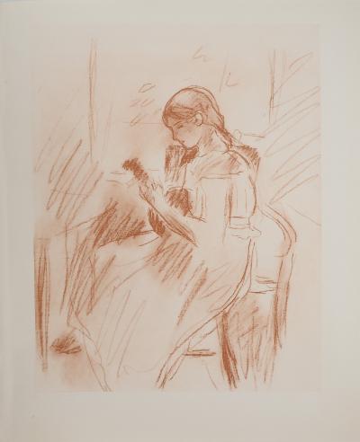 Berthe MORISOT : Jeune fille jouant de la guitare, Héliogravure 2