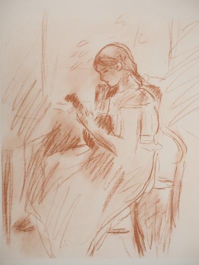 Berthe MORISOT : Jeune fille jouant de la guitare, Héliogravure 2