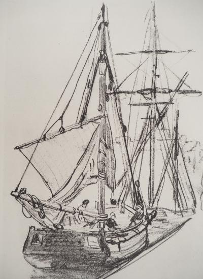 Claude MONET : Voiliers à quai, Héliogravure 2