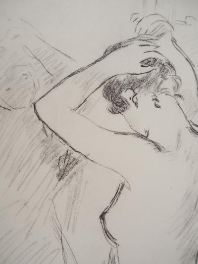 Berthe MORISOT : Jeune femme se coiffant, Héliogravure signée 2