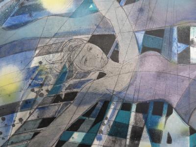 Camille HILAIRE : Cirque, Les voltigeuses, Lithographie originale signée 2