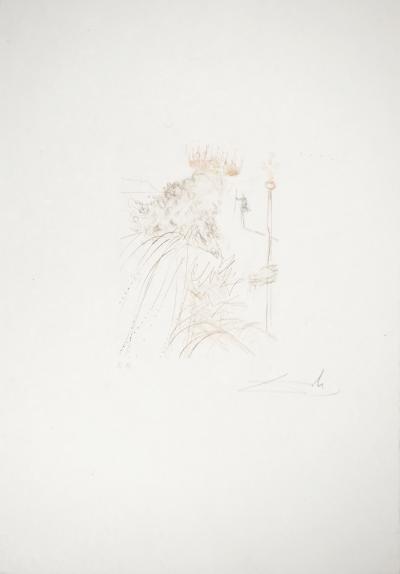 Salvador DALI : Roi Lear, Gravure originale signée 2