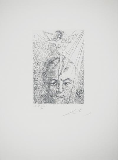 Salvador DALI: Psychoanalysis, Freud, Original signed engraving 2