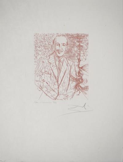 Salvador DALI: Walt Disney, Original signed engraving 2