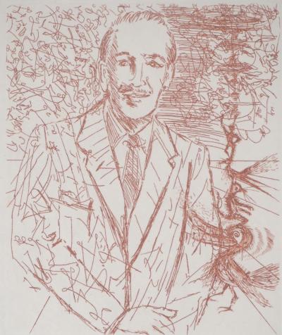 Salvador DALI: Walt Disney, Original signed engraving 2