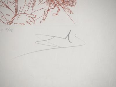 Salvador DALI: Walt Disney, Original signed engraving 2