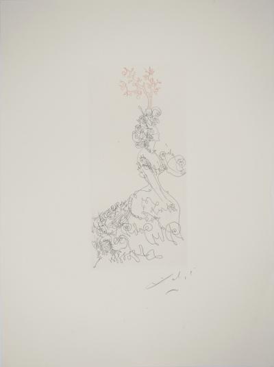 Salvador DALI : La dame de l’orangerie, Gravure originale signée 2