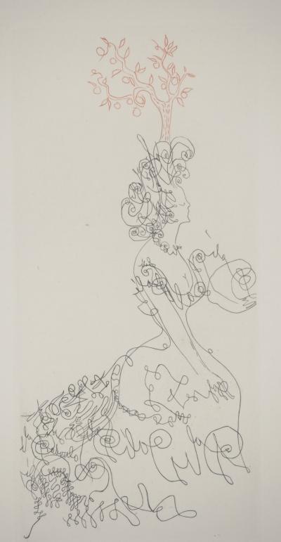 Salvador DALI : La dame de l’orangerie, Gravure originale signée 2
