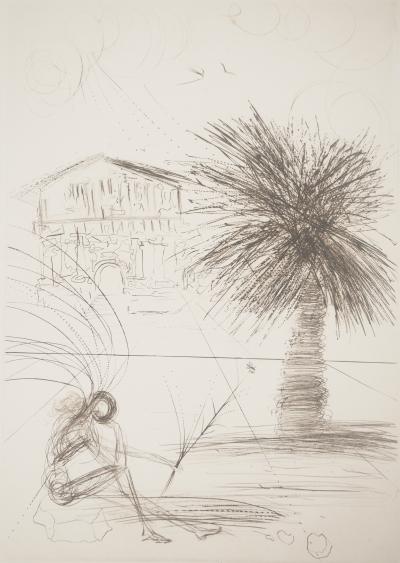 Salvador DALI : San Francisco, Mission Dolores, Gravure originale signée 2