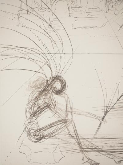 Salvador DALI : San Francisco, Mission Dolores, Gravure originale signée 2