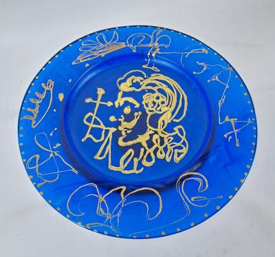 Salvador Dali  : Triomphale, Autoportrait aux moustaches - Pate de verre Daum, signée 2