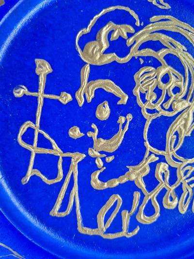 Salvador Dali  : Triomphale, Autoportrait aux moustaches - Pate de verre Daum, signée 2