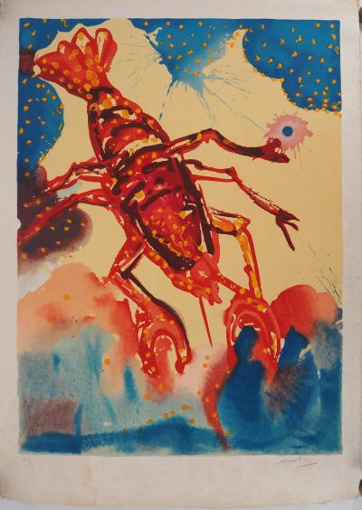 Salvador Dali : Zodiaque, le Cancer - Lithographie originale signée 2
