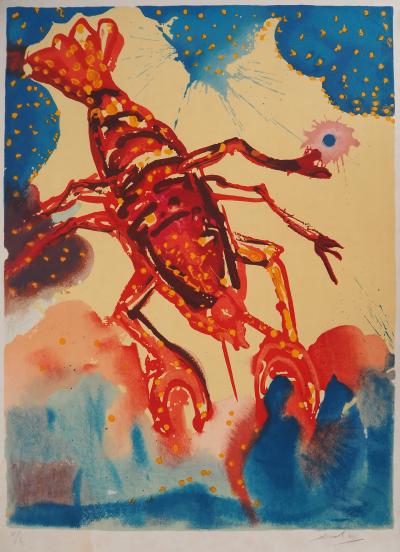 Salvador Dali : Zodiaque, le Cancer - Lithographie originale signée 2