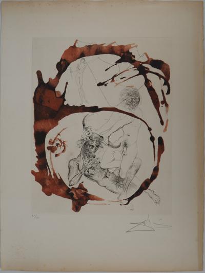 Salvador Dali : Mythologie, Thésée et le Minotaure - Gravure originale signée 2
