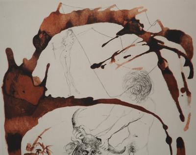 Salvador Dali : Mythologie, Thésée et le Minotaure - Gravure originale signée 2