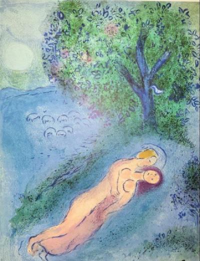 Marc Chagall (d’après) - Daphnis et Chloé - Affiche Lithographique originale, Mourlot 2