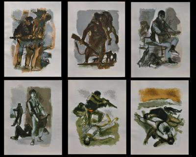 Lucien FONTANAROSA : Scènes de guerre, Ensemble de 6 Lithographies originales 2