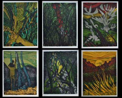 Luc SIMON : Paysages africains, Ensemble de 6 Lithographies originales 2
