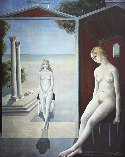 Paul DELVAUX (1897-1994) - Au bord de la mer, 1976 - Lithographie signée au crayon et numérotée 2
