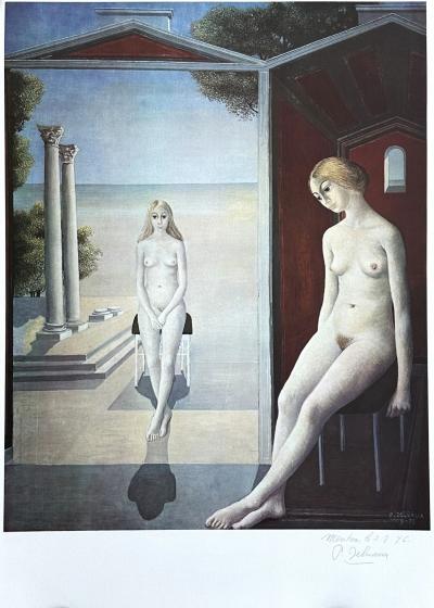 Paul DELVAUX (1897-1994) - Au bord de la mer, 1976 - Lithographie signée au crayon et numérotée 2