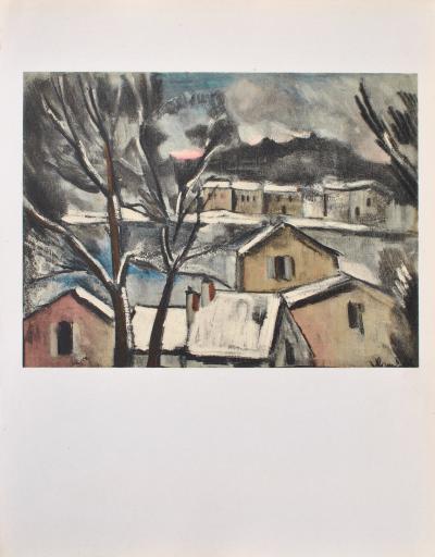 Maurice DE VLAMINCK : Paysage en hiver, Lithographie signée 2