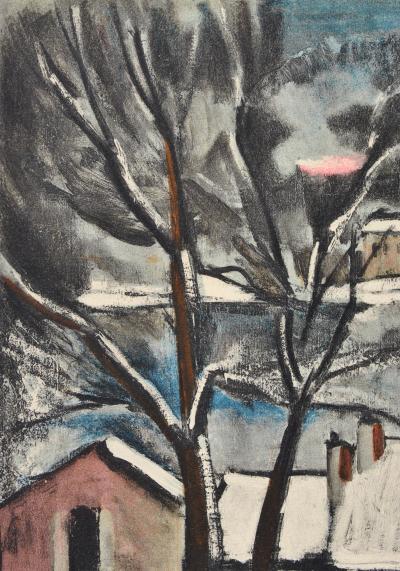 Maurice DE VLAMINCK : Paysage en hiver, Lithographie signée 2