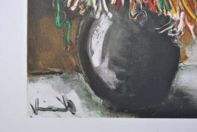 Maurice DE VLAMINCK : Bouquet de reines marguerites, Lithographie signée 2