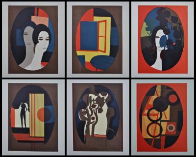 André MINAUX : Portraits et scènes de vie, 6 Lithographies originales, 1962 2