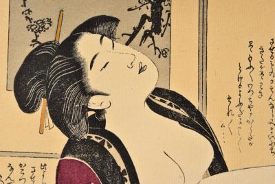 Chubunsaï YEISHI : Le fétichiste, Lithographie érotique japonaise 2