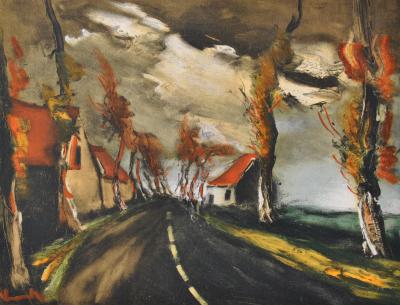 Maurice DE VLAMINCK : La route de Mortagne, Lithographie signée 2