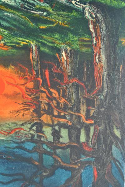 Maurice DE VLAMINCK : Coucher de soleil , Lithographie signée 2
