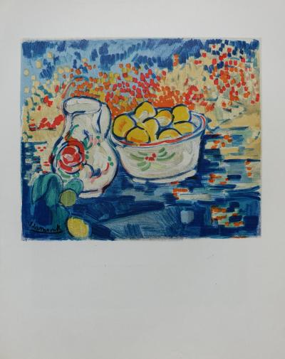 Maurice De VLAMINCK (after) : Lemon still life, 1958 - Signed