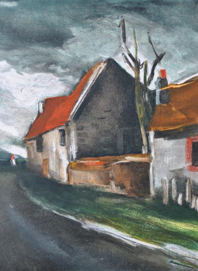Maurice de VLAMINCK : La route de Longny, Lithographie signée, 1958 2