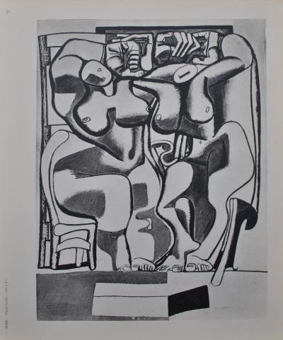 LE CORBUSIER : deux femmes debout à la chaise, héliogravure, 1938 2