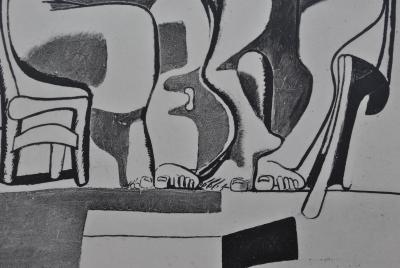 LE CORBUSIER : deux femmes debout à la chaise, héliogravure, 1938 2