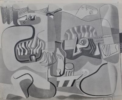 LE CORBUSIER : Joueuse de violon et de guitare, héliogravure signée, 1938 2