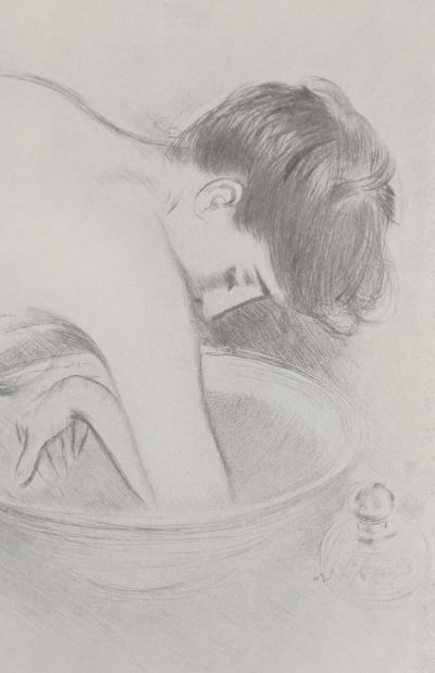 Paul César HELLEU : La toilette, Héliogravure signée 2