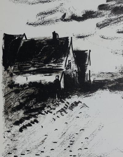 Maurice DE VLAMINCK : Maisons dans la Beauce, Lithographie originale signée 2