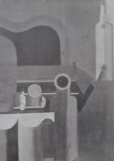 LE CORBUSIER : Nature morte à la guitare, héliogravure signée, 1938 2