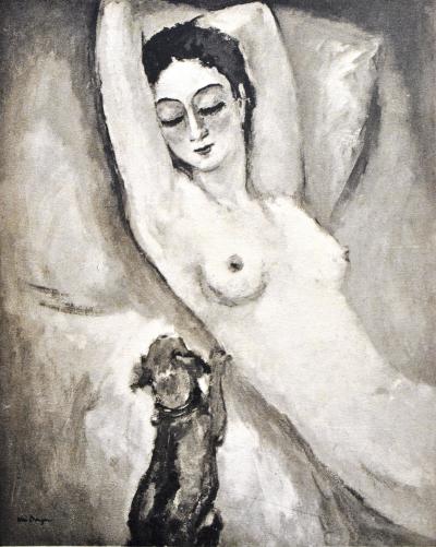 Kees VAN DONGEN : Modèle nu et le petit chien, Gravure signée 2