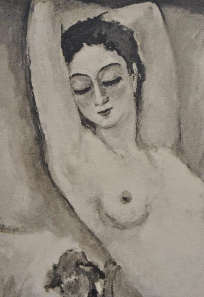 Kees VAN DONGEN : Modèle nu et le petit chien, Gravure signée 2