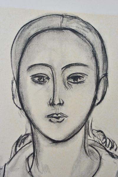 Henri MATISSE : Portrait d'écolière, Lithographie signée 2