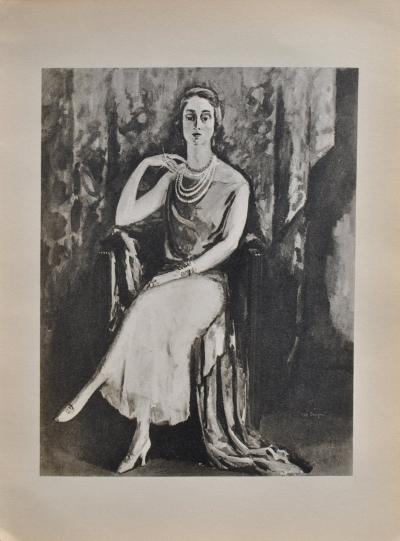 Kees VAN DONGEN : Jeune femme et son chien, Gravure signée 2