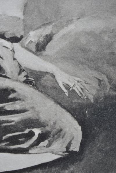 Kees VAN DONGEN : Jeune femme rêveuse en pose, Gravure signée 2